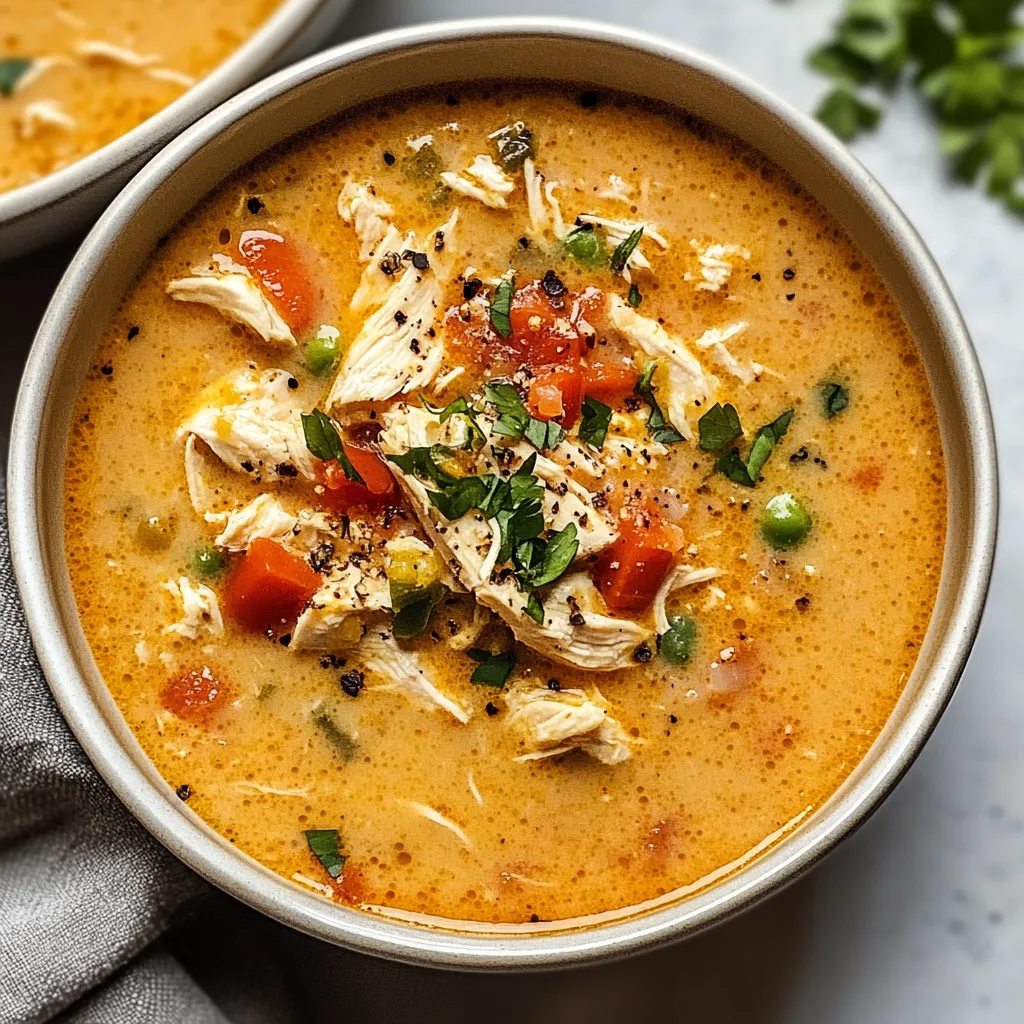 Sopa Cremosa de Frango Cajun Fácil