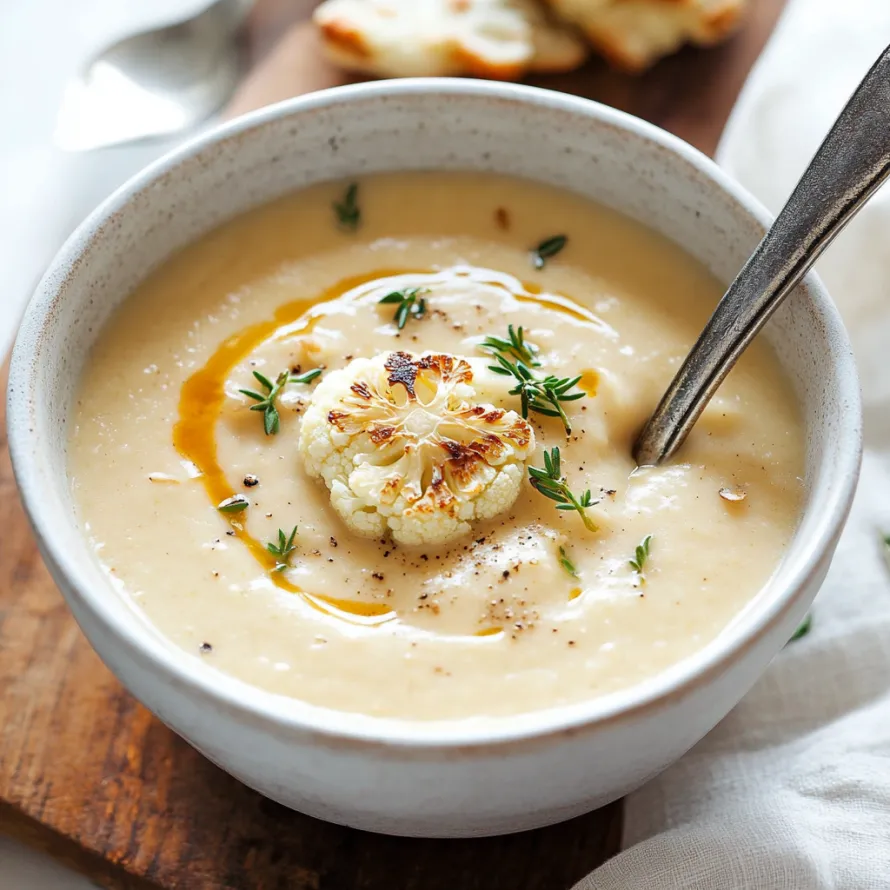 Uma tigela de sopa com uma colher dentro.