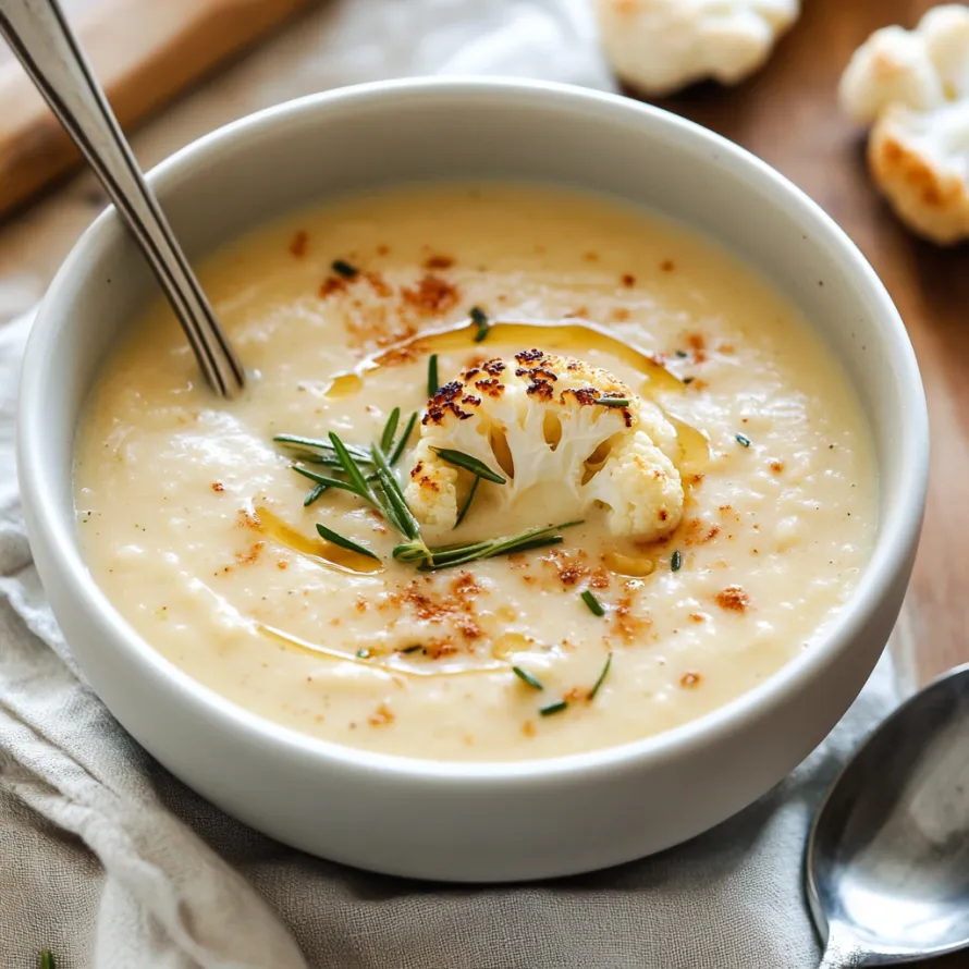 Uma tigela de sopa com uma colher dentro.