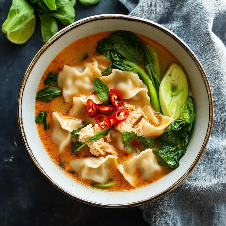 Uma tigela de sopa com frango e legumes.