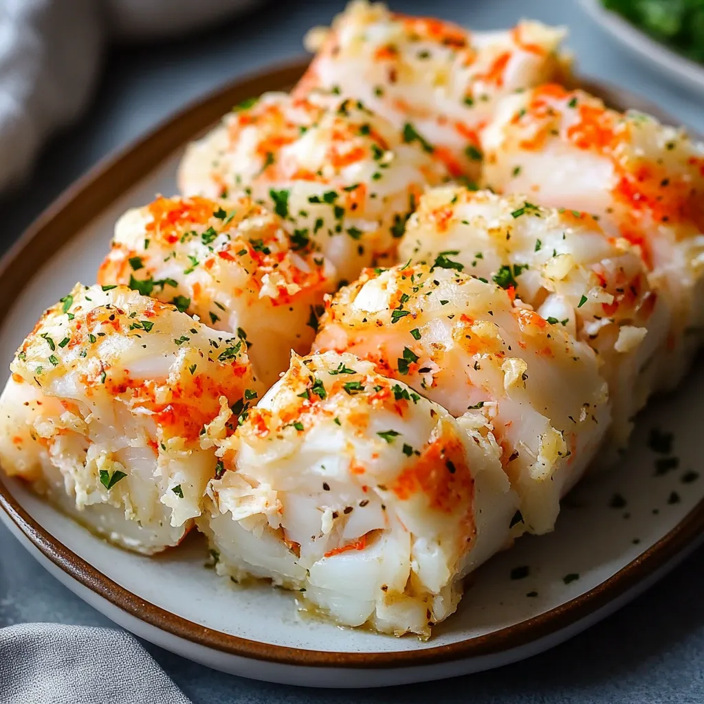 Um prato de camarão com pimentos vermelhos e ervas.