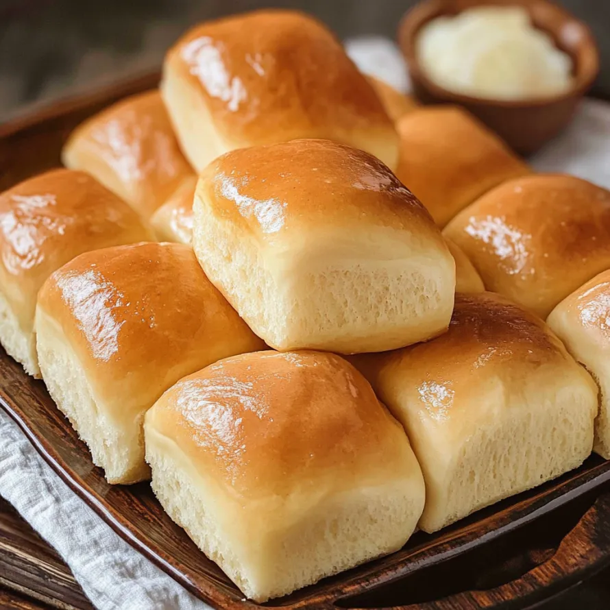 Um prato de pãezinhos.