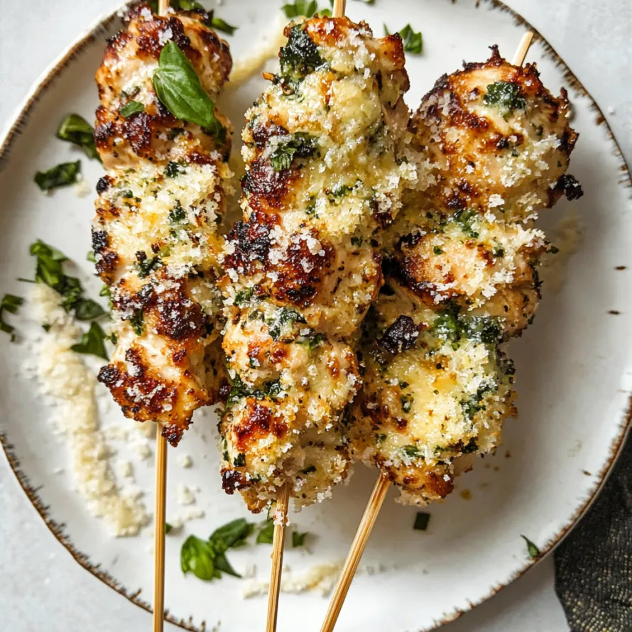 Um prato com dois pedaços de carne num espeto.