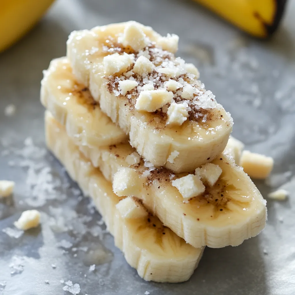 Fatias de banana com açúcar em pó por cima.