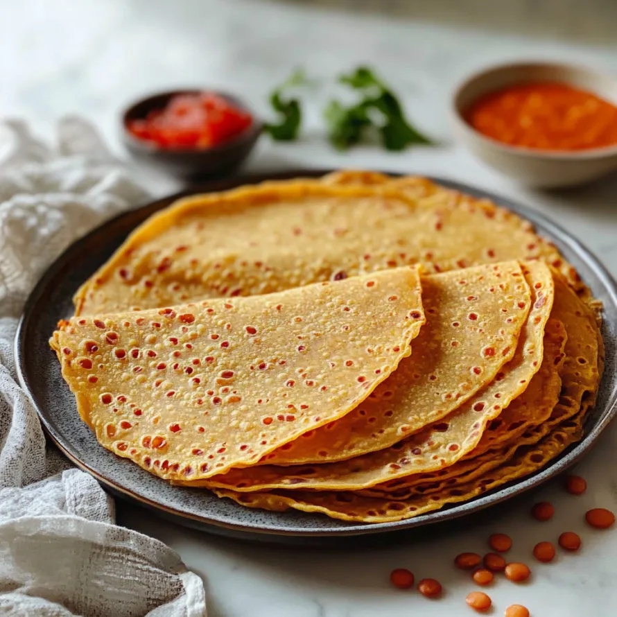 Um prato de tortilhas com uma tigela de molho.