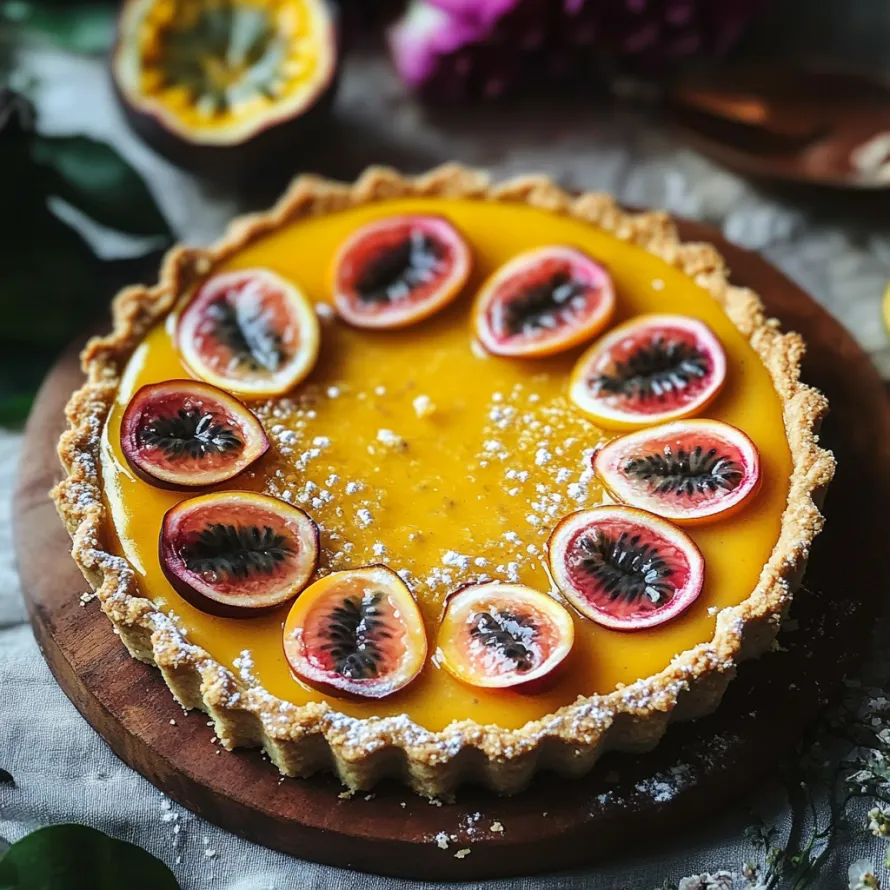 Uma fatia de tarte de laranja e toranja.