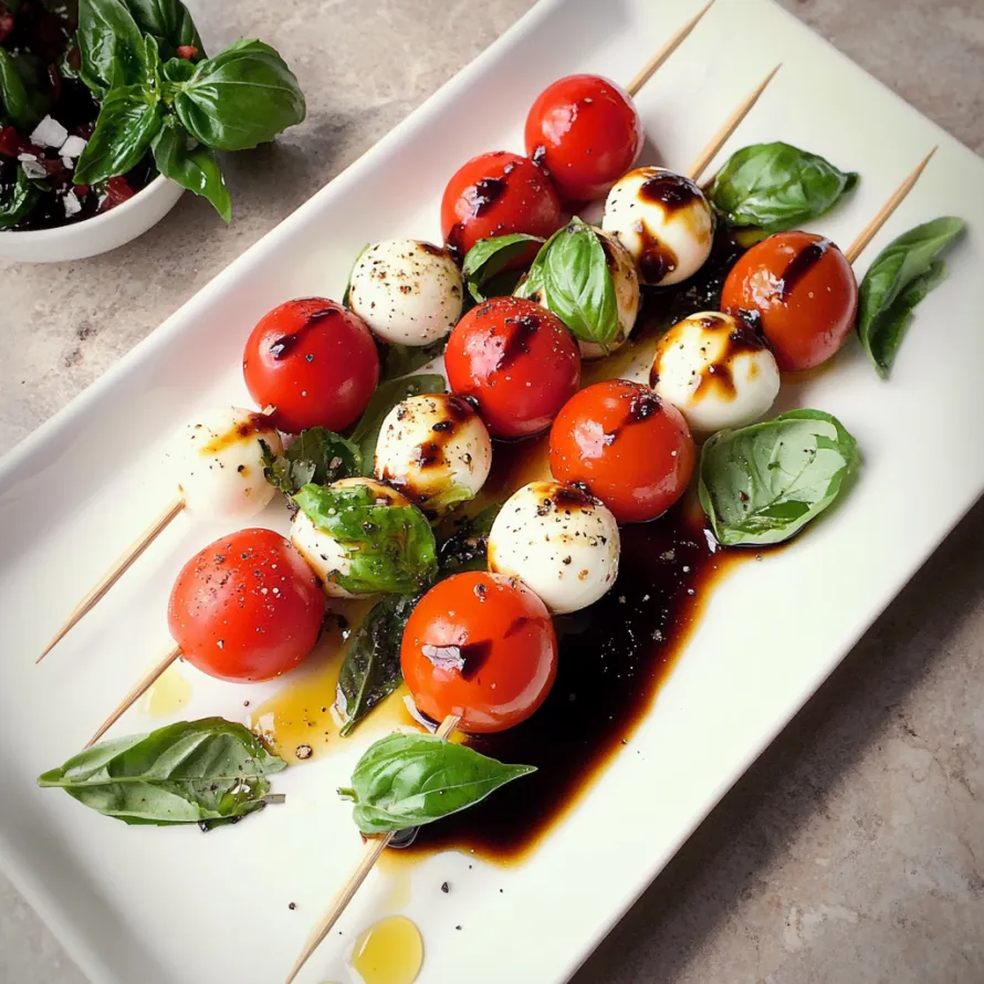 Um prato com tomates e queijo.