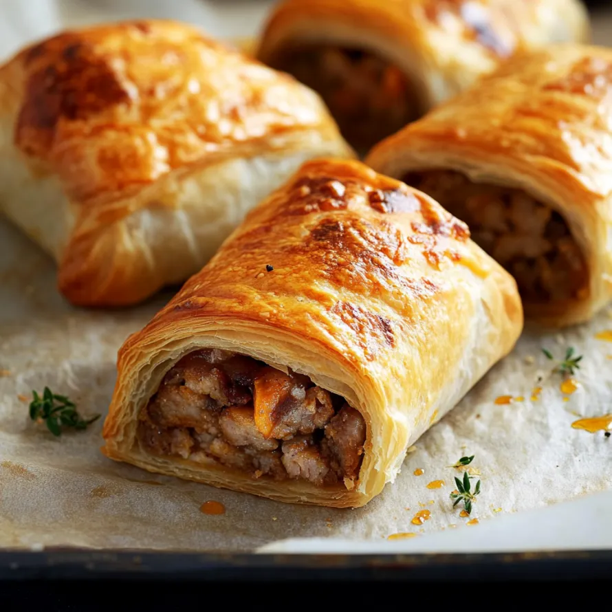 A plate of food with a pastry on it.