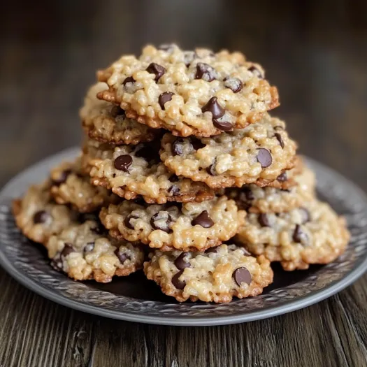 Uma pilha de biscoitos com gotas de chocolate.
