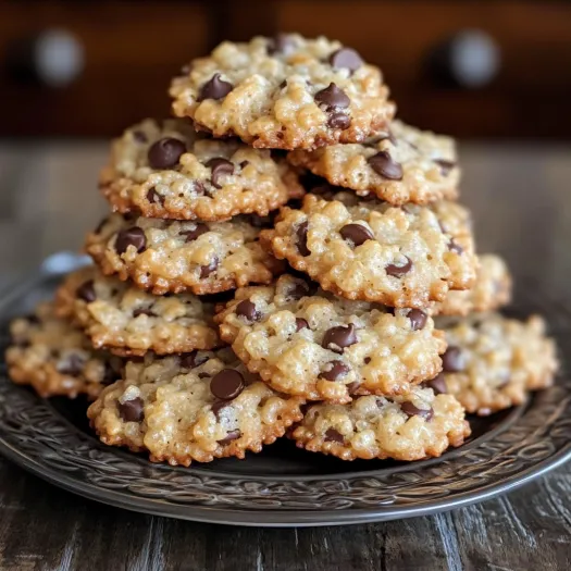 Uma pilha de biscoitos com gotas de chocolate.