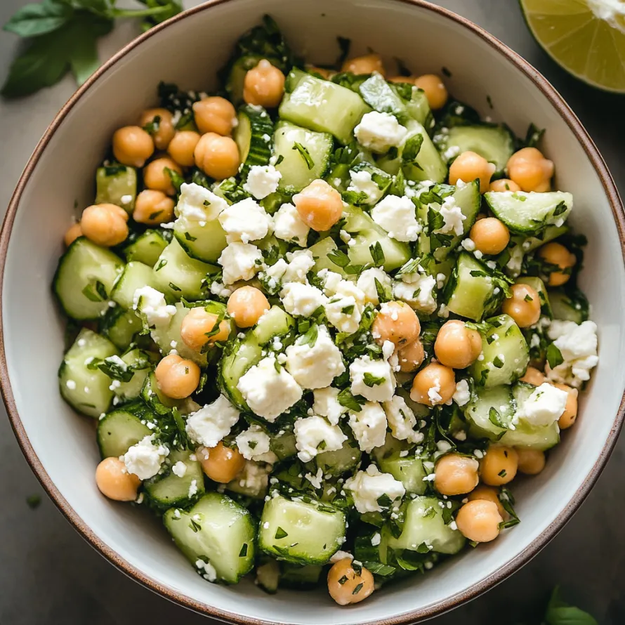 Uma tigela de vegetais com queijo feta.