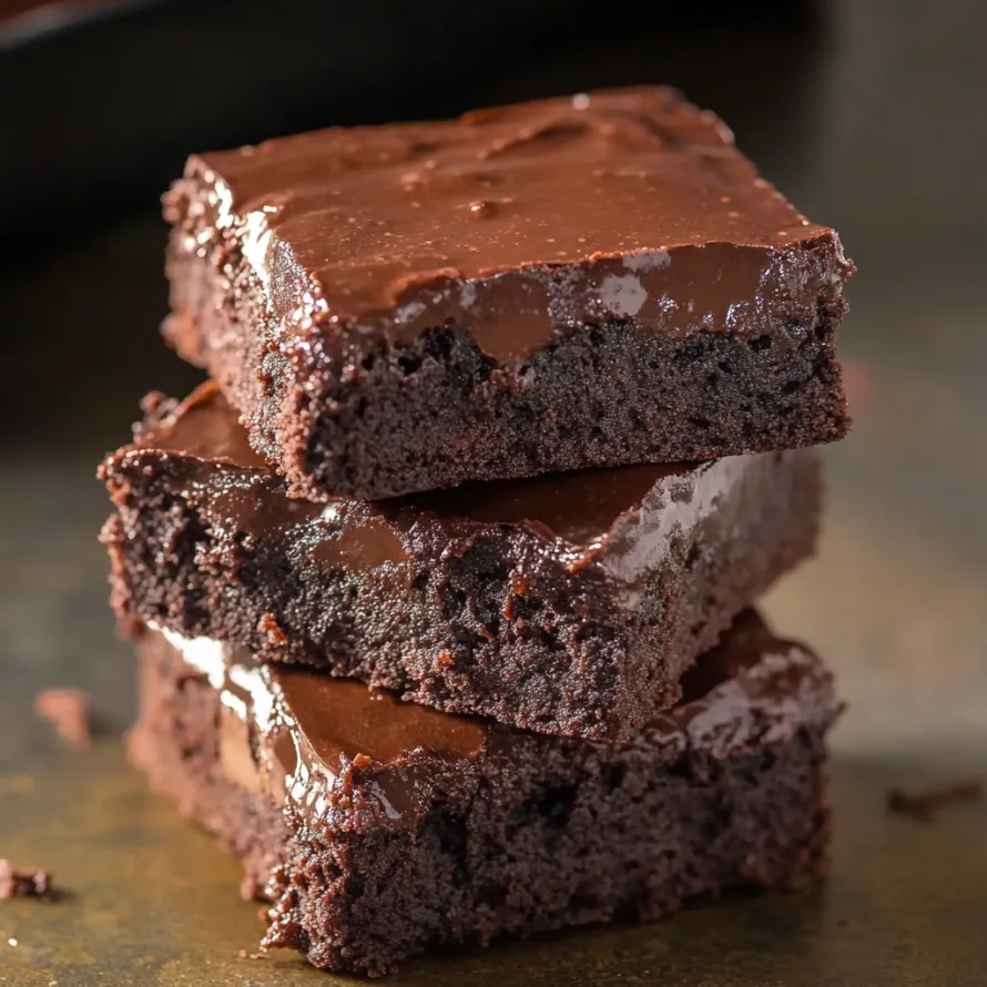 Bolo de chocolate com cobertura de chocolate.