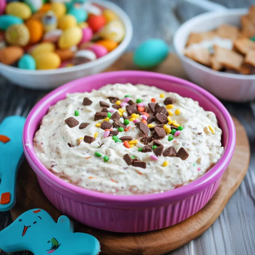 Uma tigela com comida, pepitas de chocolate e marshmallows.