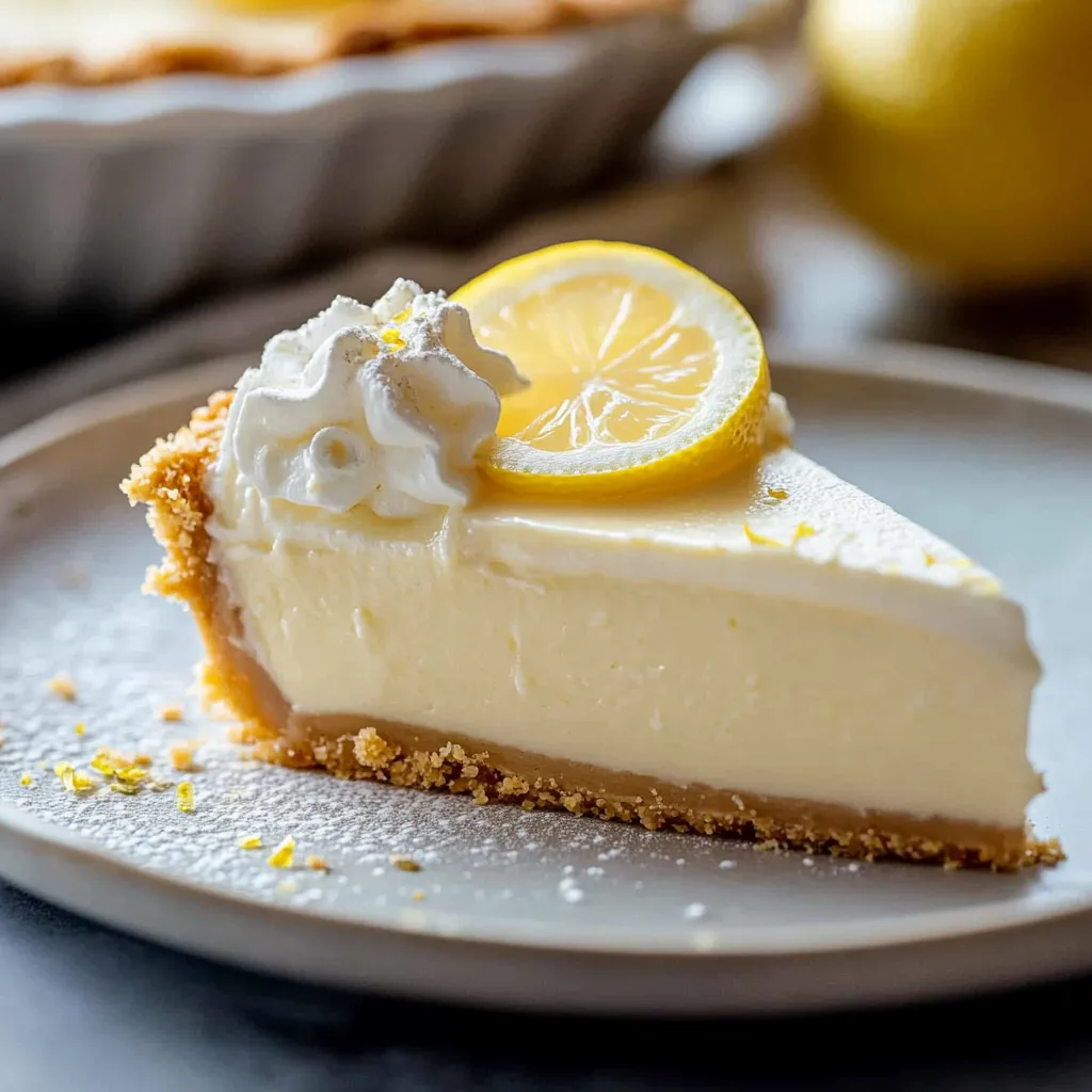 Uma fatia de cheesecake de limão num prato.