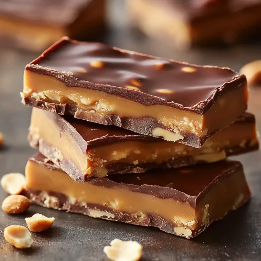 Um close de uma barra de chocolate com amendoins.