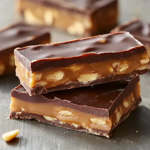 Um close de uma barra de chocolate com amendoim.