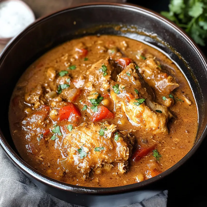 Uma tigela de sopa com frango e legumes.
