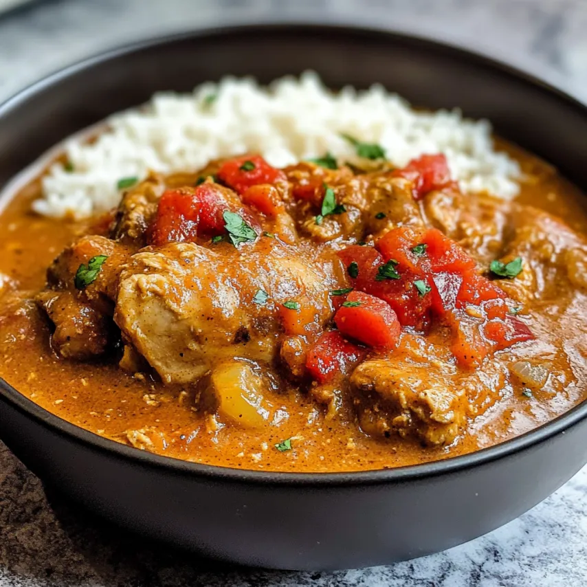 Uma tigela de comida com arroz e tomates.