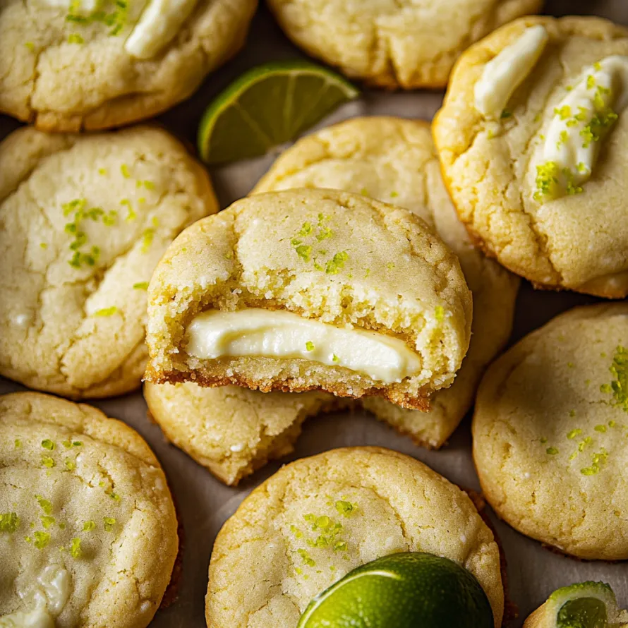 Um biscoito branco com uma mordida tirada dele.
