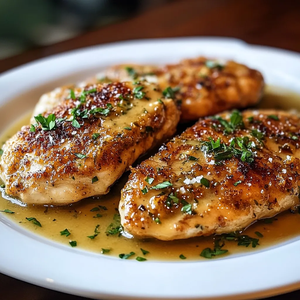 Frango num prato branco.