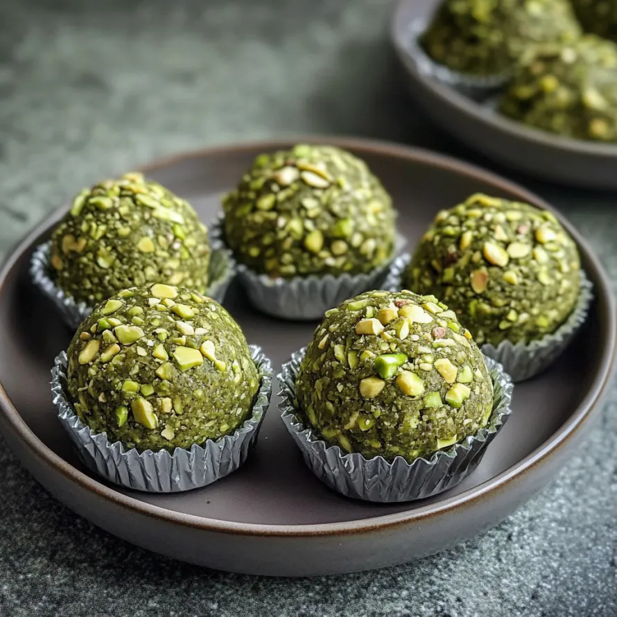 Um prato com bolinhas verdes.