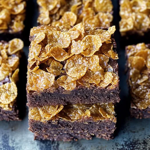Um quadrado de bolo de chocolate com passas.