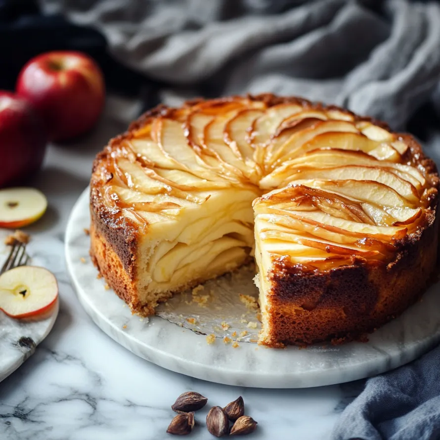 Uma fatia de torta de maçã em um prato.