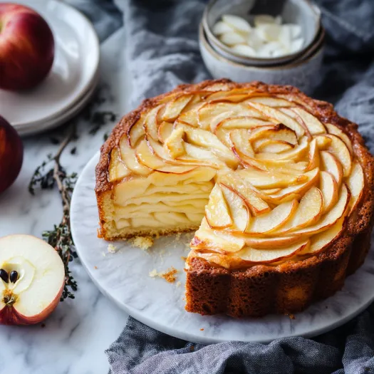 A slice of apple pie on a plate.