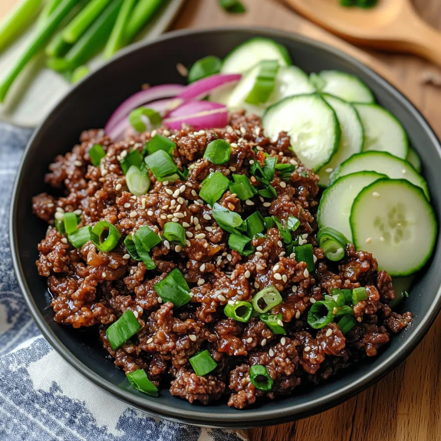 Tigela com pepino e carne.