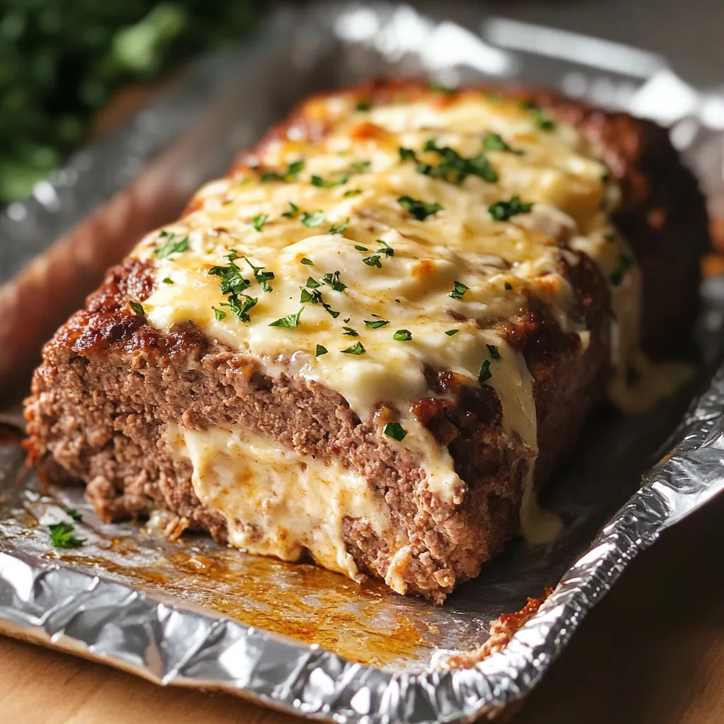 Um pedaço de carne com queijo por cima.