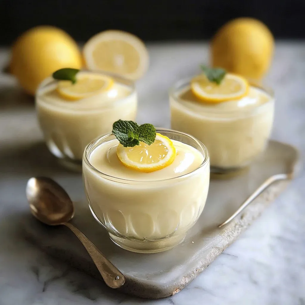 Três copos de creme de limão.