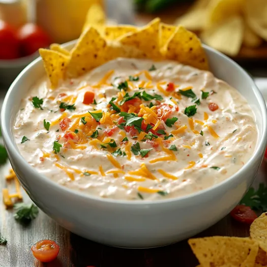 Tigela com nachos e dip.