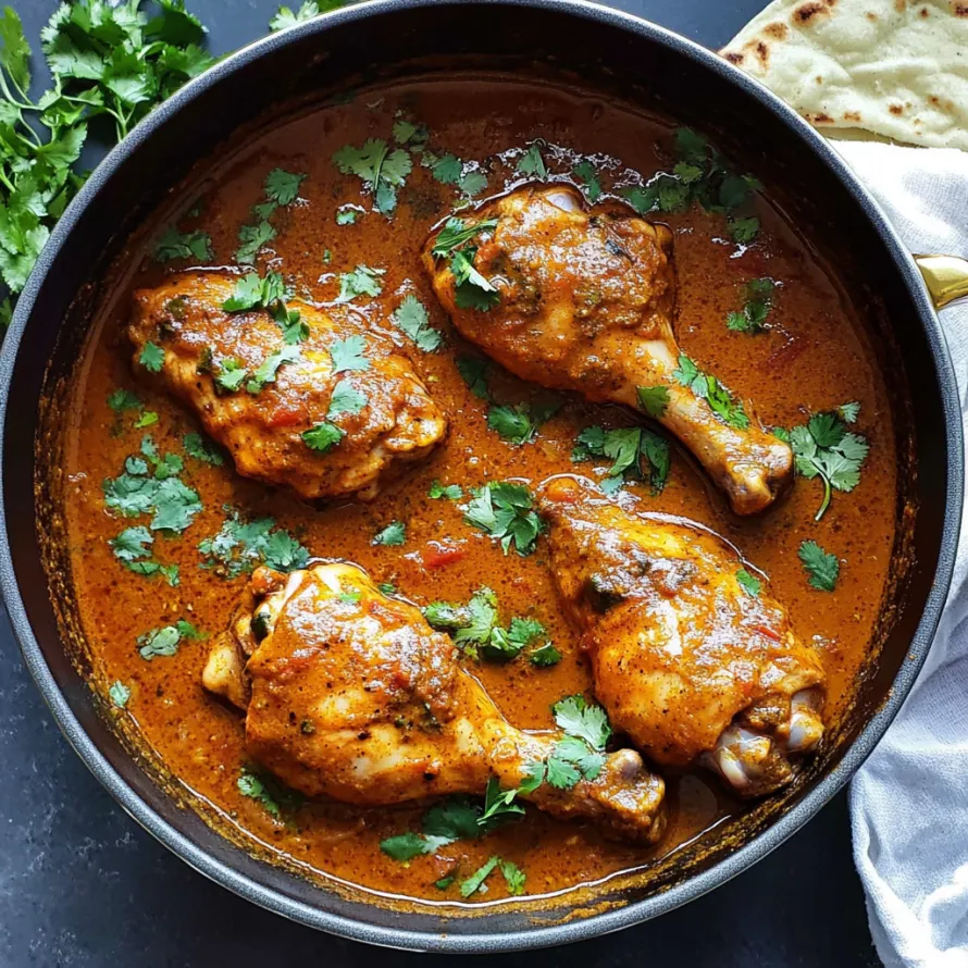 Uma tigela de frango com colher dentro.