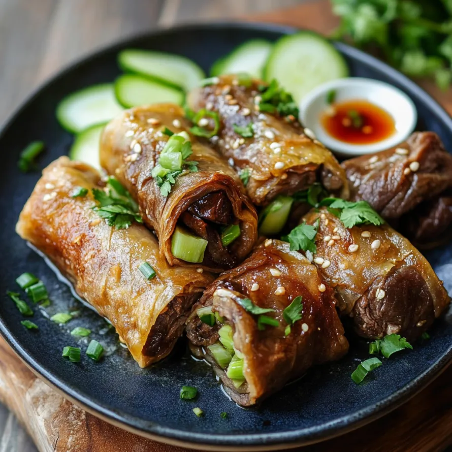 Prato com carne, legumes e panqueca.