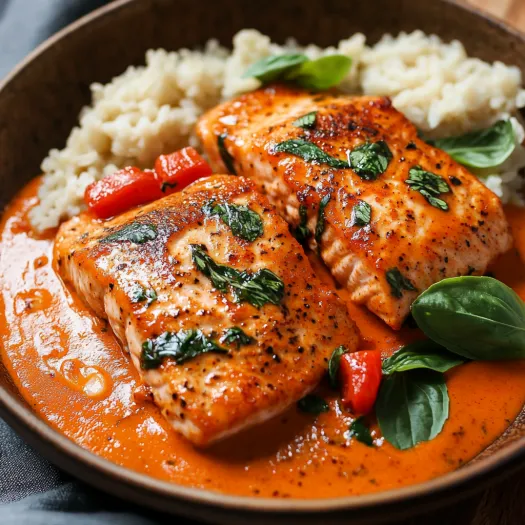Tigela com peixe e arroz.