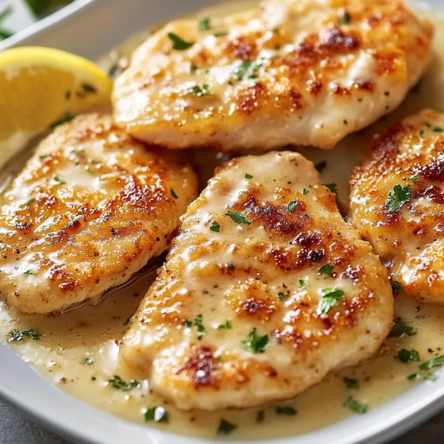 Prato de filés de frango cobertos com limão.