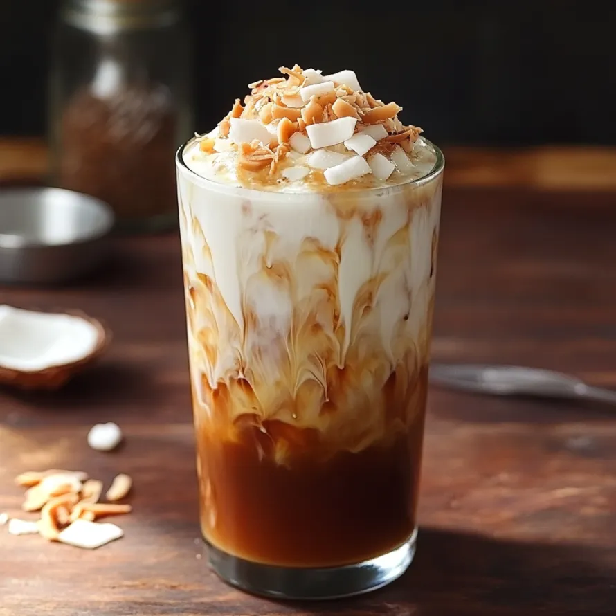Copo de leite de coco e colher.