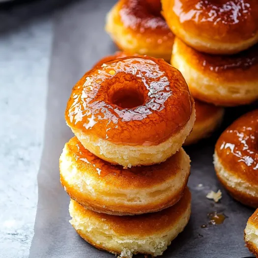 Montinho de donuts glaceados.