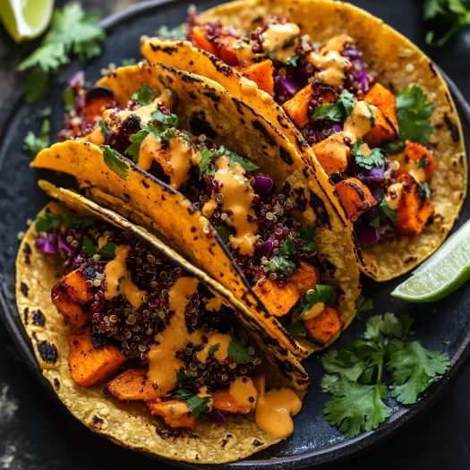 Dois tacos com molho por cima.