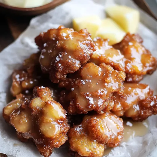 Um prato cheio de fritters cobertos de glaçê.