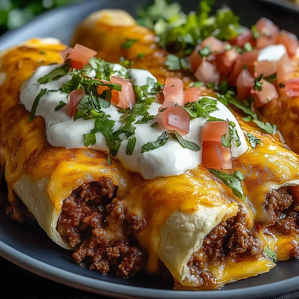 Prato com chimichanga e tacinha de molho de tomate.