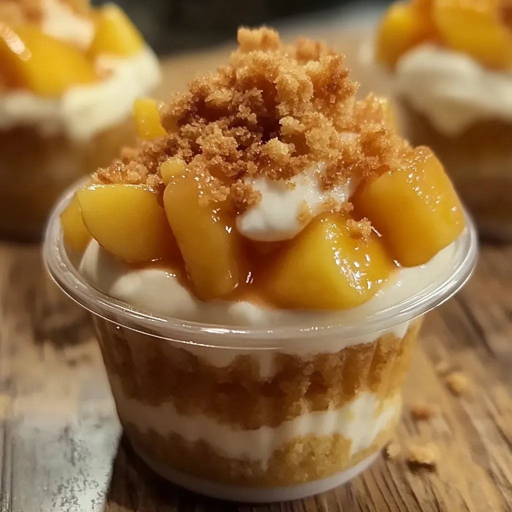 Copos Cheesecake Pêssego Crocante