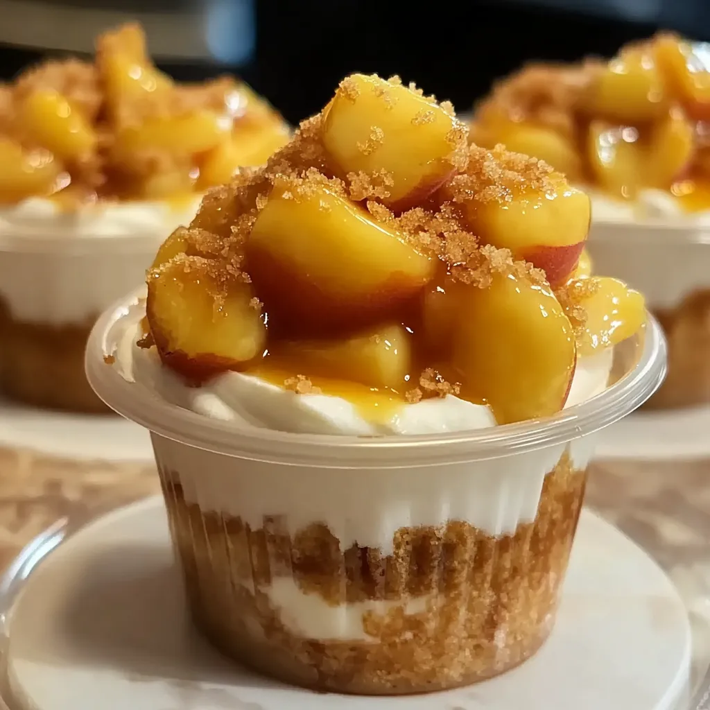 Taças de Cheesecake e Pêssego