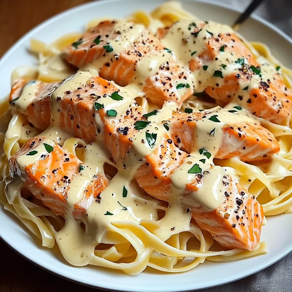 Massa Cremosa Salmão Alho