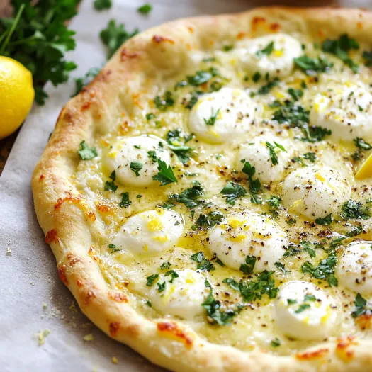 Uma pizza com queijo e ervas por cima.