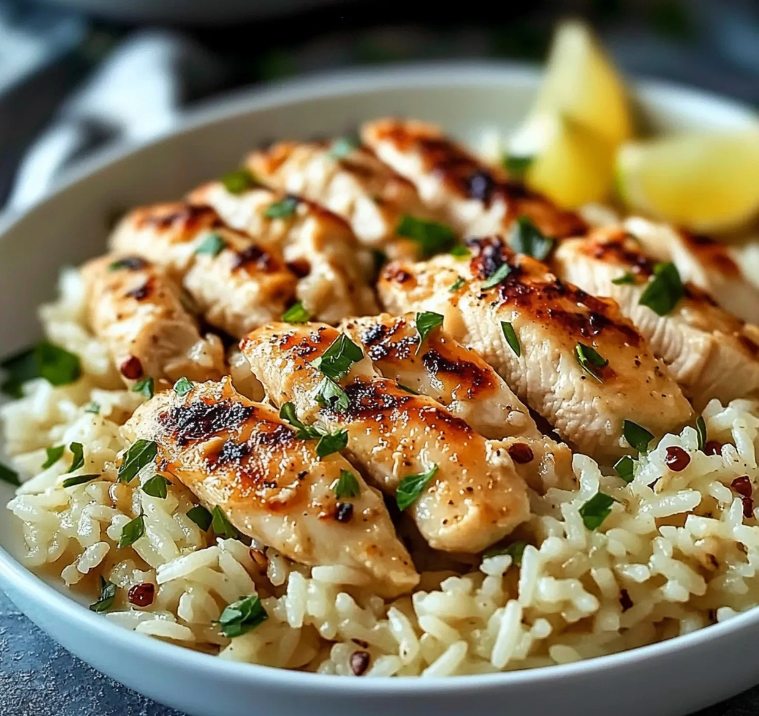 Frango Alho Parmesão Arroz