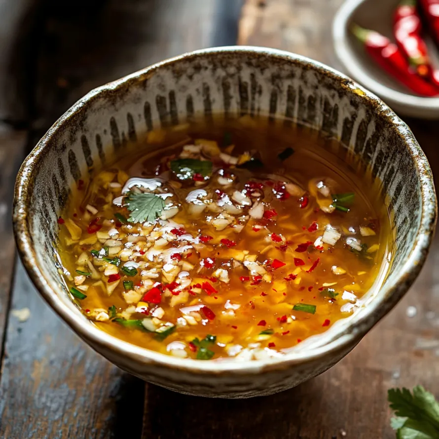 Taça de molho com pimentos vermelhos e especiarias.