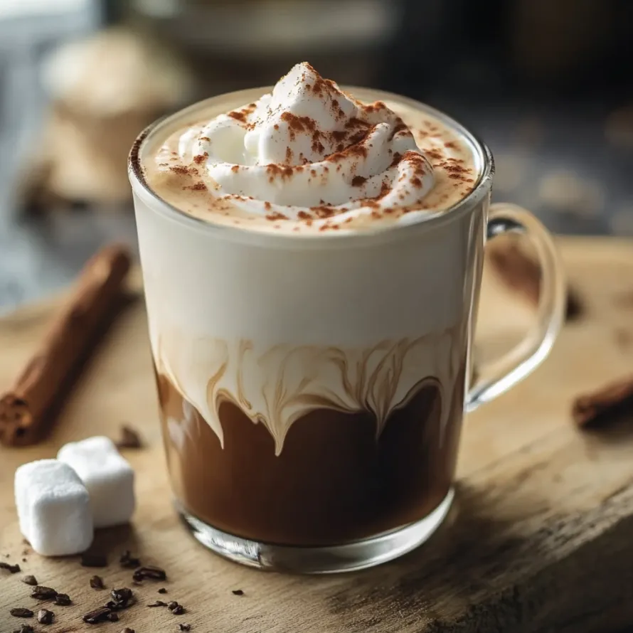 Uma chávena de café com chantilly.