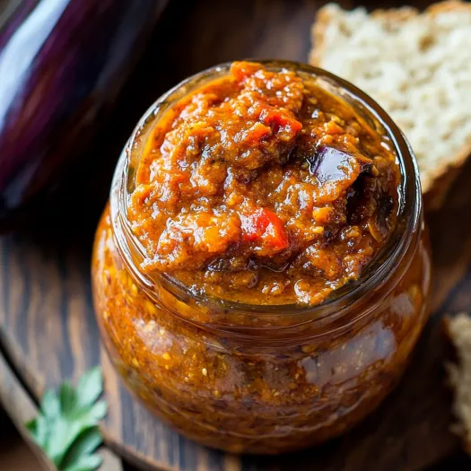 Frasco de pasta de pimento vermelha.