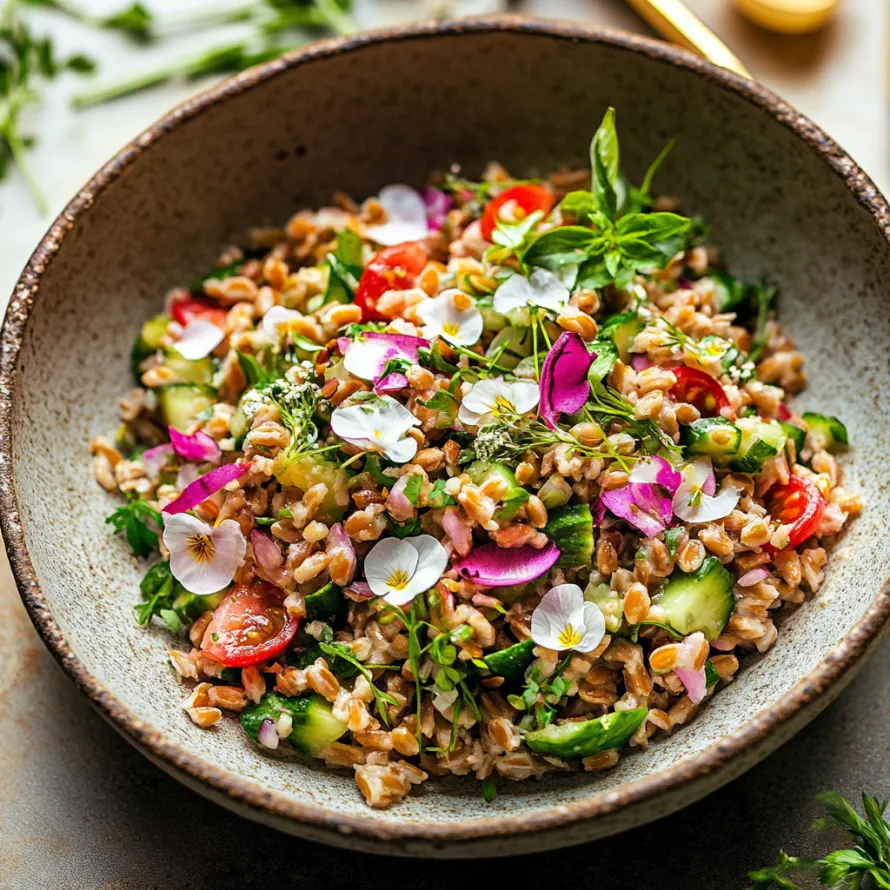 Uma taça com arroz, legumes e flores.